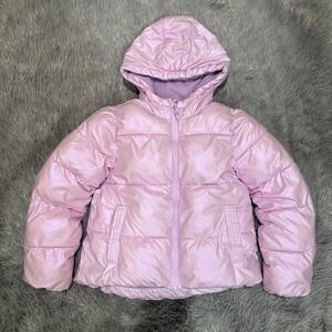 Swiss Tech Puffer Jacket Light Shinny Purple Winter Thick Warm Girls Youth Small